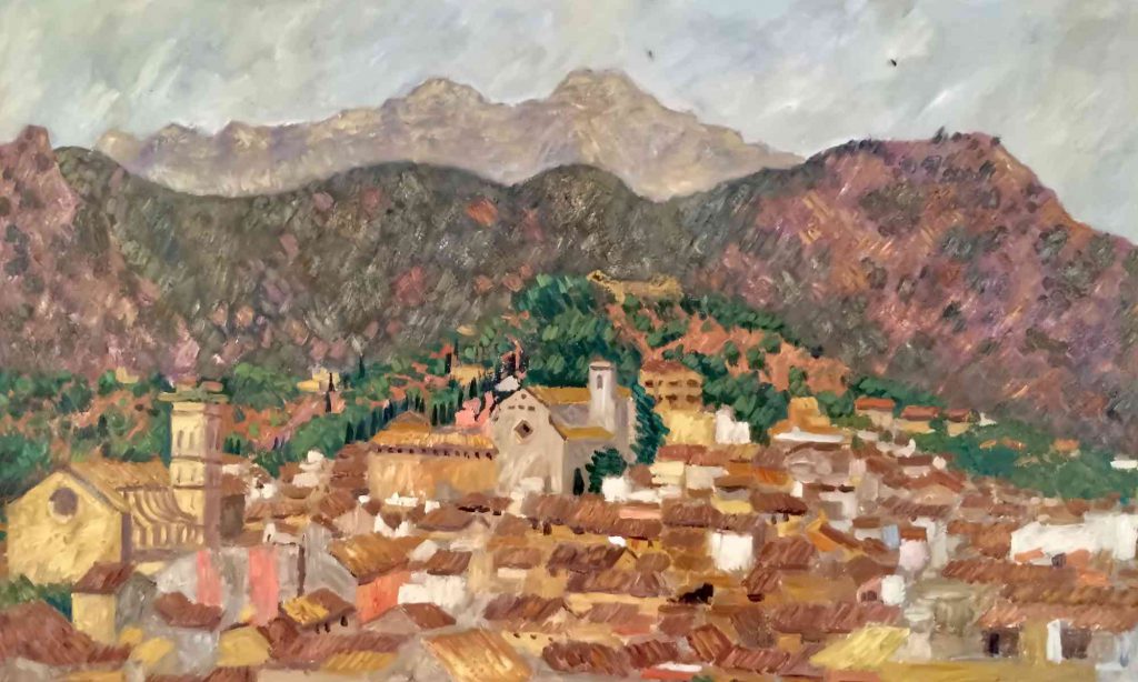 Painting-of-the-town-of-Pollensa-in-Mallorca-Pollensa-Private-Chefs